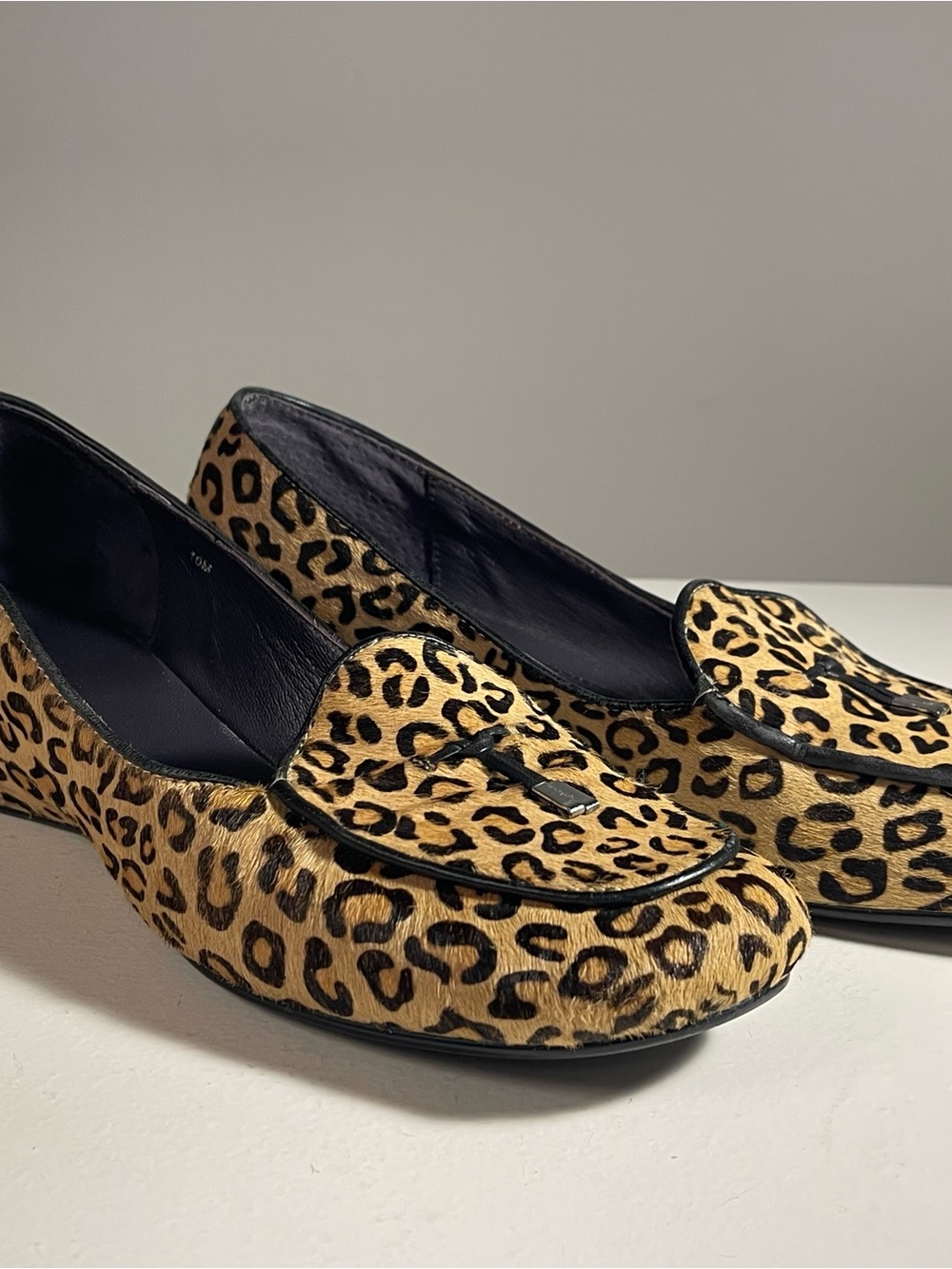 Vaneli Leopard Print Flats with Black Trim